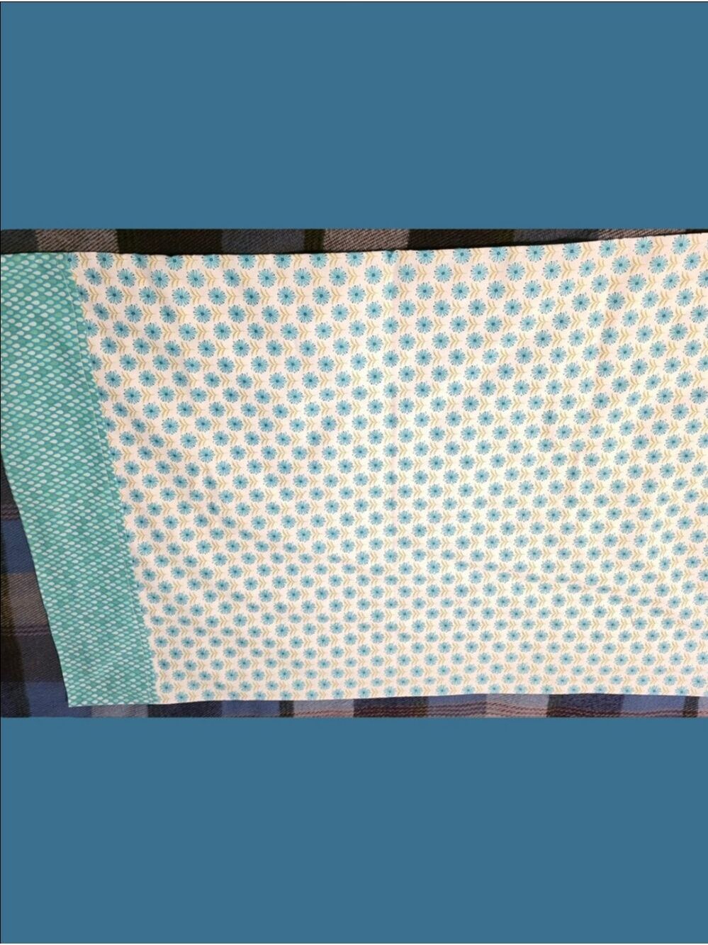 4/$25 Deal! Vintage Turquoise & Cream Floral Pillowcase